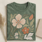 Retro Botanical Flower Graphic T-shirt