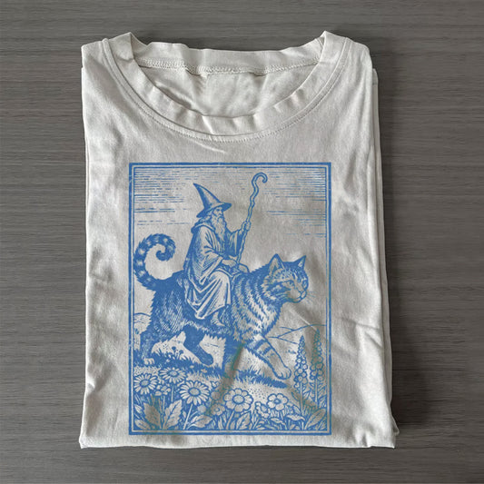 Wizard Cat Rider Vintage T-Shirt