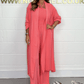 Women’s Halter Neck Wide Leg Lounge Set with Long Cardigan