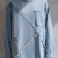 Light Blue Raw-Edge Denim Mini Dress