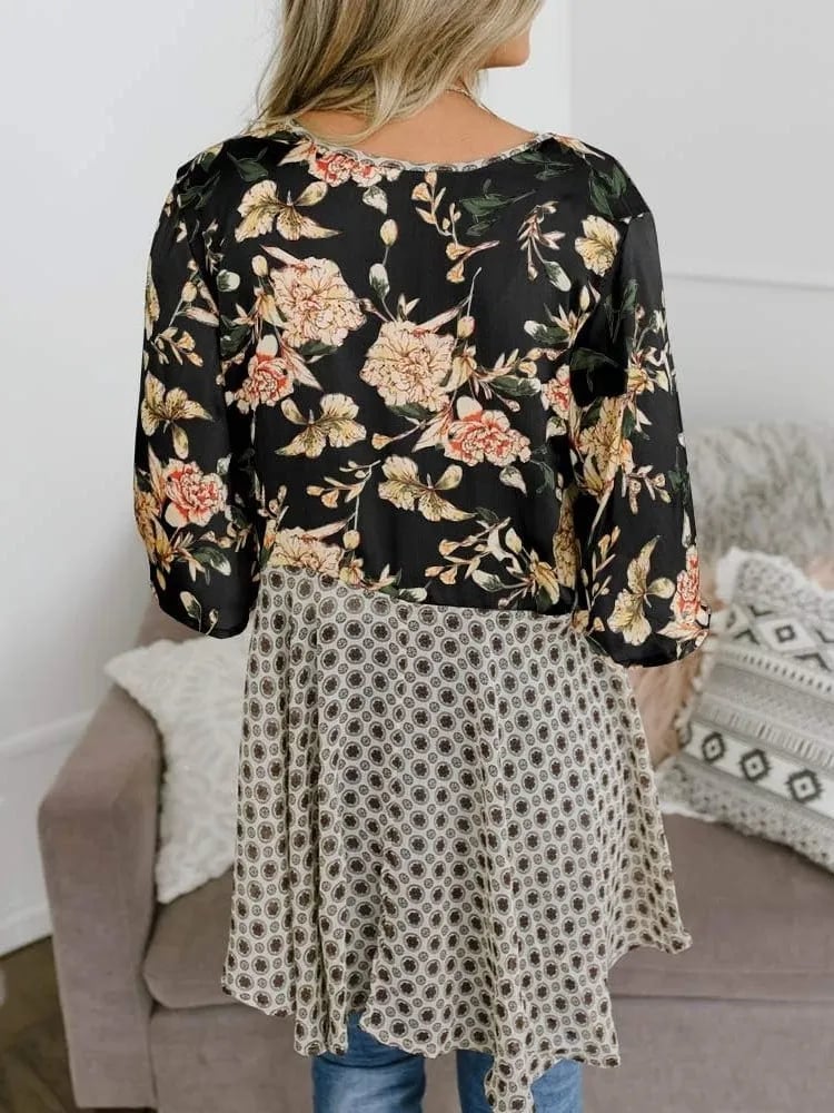 ✨Women's Floral Kimono Ruffle Sleeve Tie Cardigans Flowy Boho Loose Cover Ups