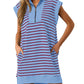 Limited time sale🔥Women's Striped Casual Zipper Cap Sleeve Mini Dress