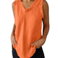 Women'S Sleeveless Tassel Stitching Casual Solid Color Cotton And Linen Vest