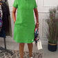 Women's solid color casual hooded cotton and linen dress