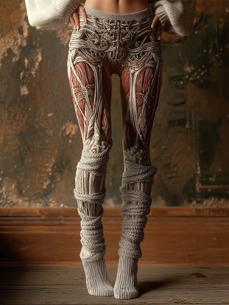 Halloween Muscle Anatomy Art Women's Knit Leggings