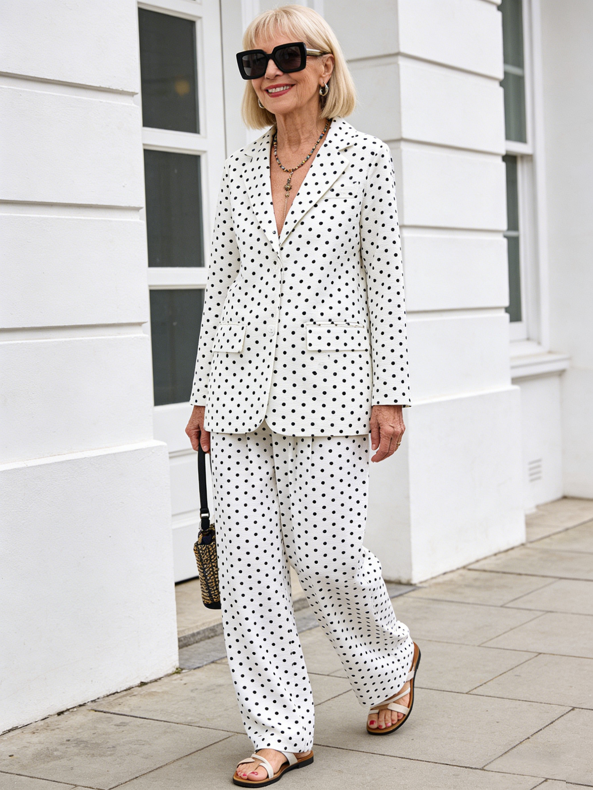 Two-Piece Suit Blazer Coat Pants Gorgeous Neutral Styles Suit
