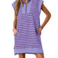 Limited time sale🔥Women's Striped Casual Zipper Cap Sleeve Mini Dress