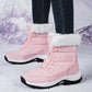 Rakkiss Women's Thermal Winter Hiking Boots - High-Cut Fleece Lined Snow Boots (Pink, White & Black - US 5-10)