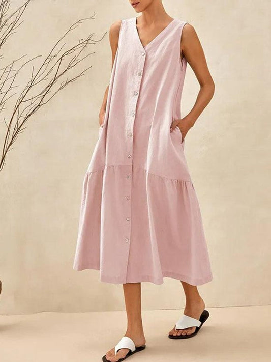 Women's Vintage Casual Solid Color Dress