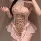 Sexy Floral Embroidered Mesh See-through Slip Dress Lingerie