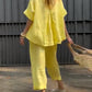 Women'S Casual Solid Color Short-Sleeved Cotton And Linen Suit