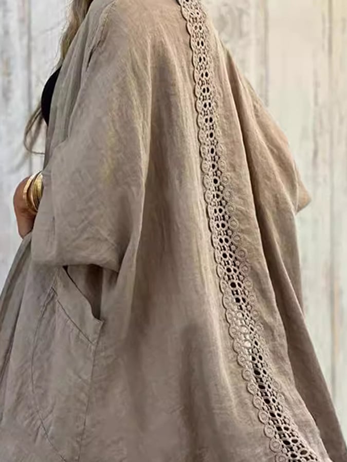 Ladies Lace Panel Loose Shirt