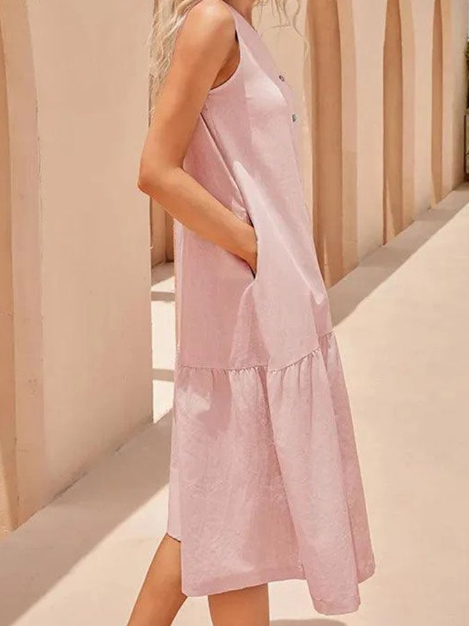 Women's Vintage Casual Solid Color Dress
