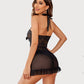 Lace Babydoll Open Front Halter Nighty