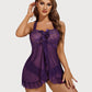 Lace Babydoll Open Front Halter Nighty
