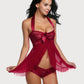 Lace Babydoll Open Front Halter Nighty