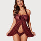 Lace Babydoll Open Front Halter Nighty
