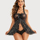 Lace Babydoll Open Front Halter Nighty