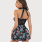 Lace Babydoll Open Front Halter Nighty