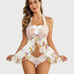 Lace Babydoll Open Front Halter Nighty