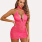 Lace Chemise Halter Dress