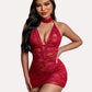 Lace Chemise Halter Dress