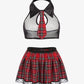 School Girl Role Play Skirt Lingerie Set