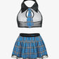 School Girl Role Play Skirt Lingerie Set