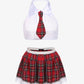 School Girl Role Play Skirt Lingerie Set