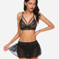 3 Piece Sets Lace Bralette, Skirt with Panty