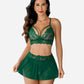 3 Piece Sets Lace Bralette, Skirt with Panty
