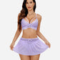 3 Piece Sets Lace Bralette, Skirt with Panty