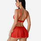 3 Piece Sets Lace Bralette, Skirt with Panty