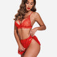 3 Piece Sets Lace Bralette, Skirt with Panty