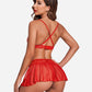 3 Piece Sets Lace Bralette, Skirt with Panty