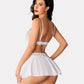 3 Piece Sets Lace Bralette, Skirt with Panty