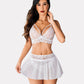 3 Piece Sets Lace Bralette, Skirt with Panty