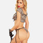 Floral Mesh Ruffle Lingerie Set