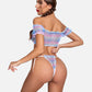 Floral Mesh Ruffle Lingerie Set
