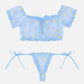 Floral Mesh Ruffle Lingerie Set