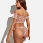 Floral Mesh Ruffle Lingerie Set