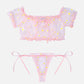 Floral Mesh Ruffle Lingerie Set