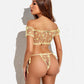 Floral Mesh Ruffle Lingerie Set