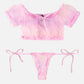 Floral Mesh Ruffle Lingerie Set