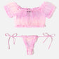 Floral Mesh Ruffle Lingerie Set