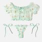 Floral Mesh Ruffle Lingerie Set