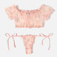 Floral Mesh Ruffle Lingerie Set