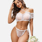 Floral Mesh Ruffle Lingerie Set