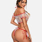 Floral Mesh Ruffle Lingerie Set