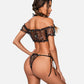Floral Mesh Ruffle Lingerie Set